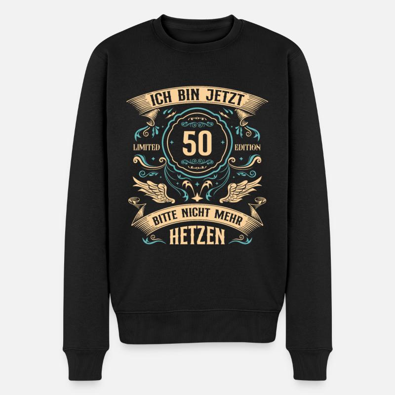 50 Jahre Papa 50. Geburtstag Geschenk - Männer Premium Bio Pullover - Schwarz