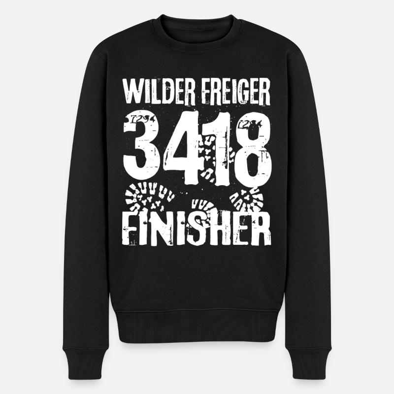 Wilder Freiger Berg Seven Summits Stubai Wandern - Männer Premium Bio Pullover - Schwarz