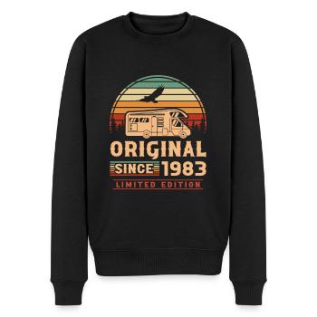 1983 Jahrgang Camping 40. Geburtstag Geschenk - Männer Premium Bio Pullover - Schwarz - Vorne - Nico (187cm)