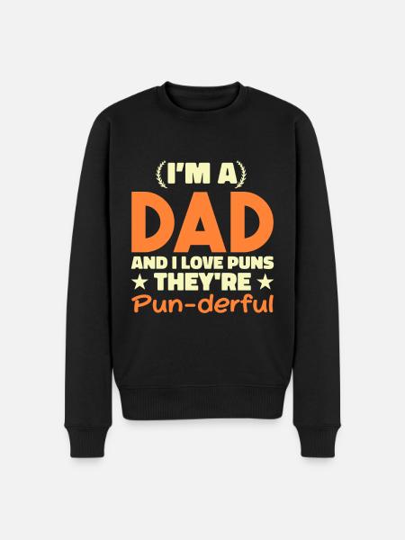 Papa Pun - Men's Premium Organic Jumper - black