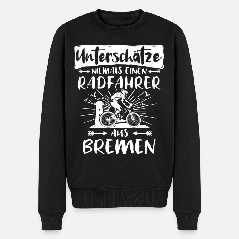 Bremen Fahrradfahrer Bremer - Männer Premium Bio Pullover - Schwarz