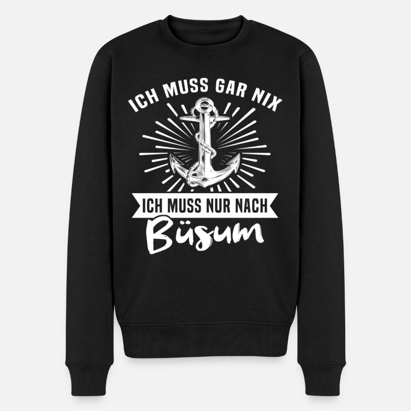 Büsum Buesum - Männer Premium Bio Pullover - Schwarz