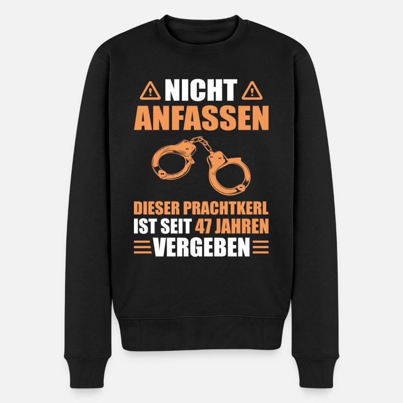 Kaschmirhochzeit Ehemann 47 Hochzeitstag Geschenk - Männer Premium Bio Pullover - Schwarz