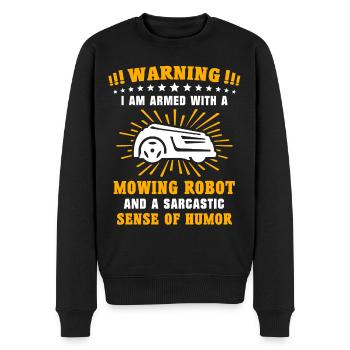 Mähroboter Rasenmäher Roboter Rasenmähroboter - Männer Premium Bio Pullover - Schwarz - Vorne - Nico (187cm)