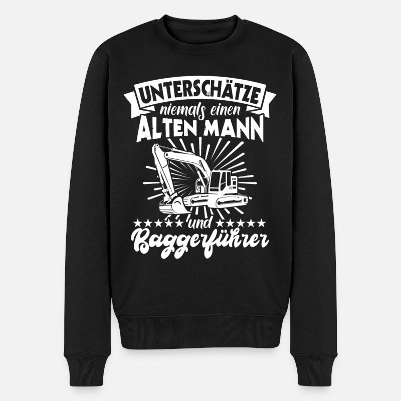 Baggerfahrer Bagger - Männer Premium Bio Pullover - Schwarz