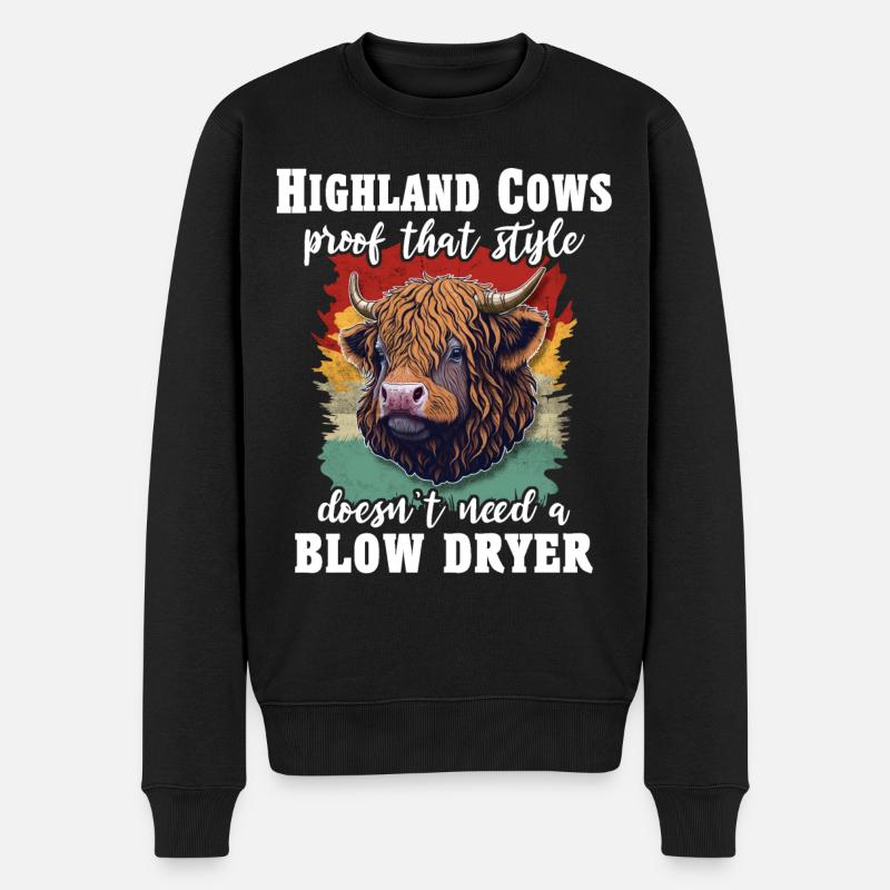 Hochlandrinder Cattles - Männer Premium Bio Pullover - Schwarz