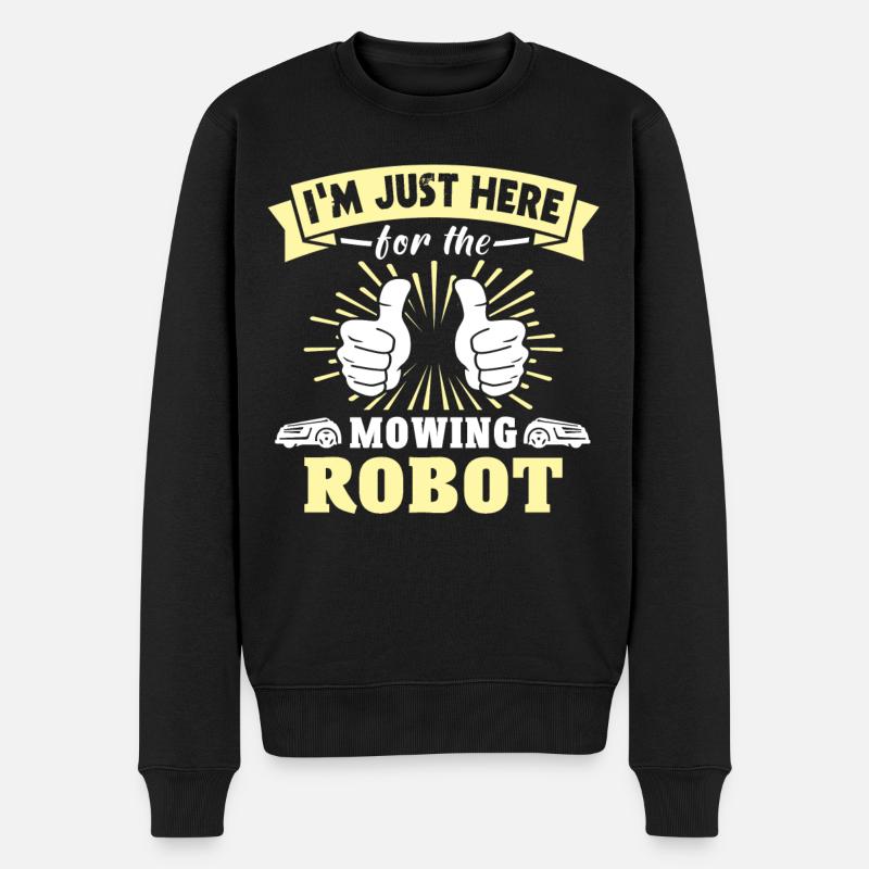 Mähroboter Rasenmäher Roboter - Männer Premium Bio Pullover - Schwarz