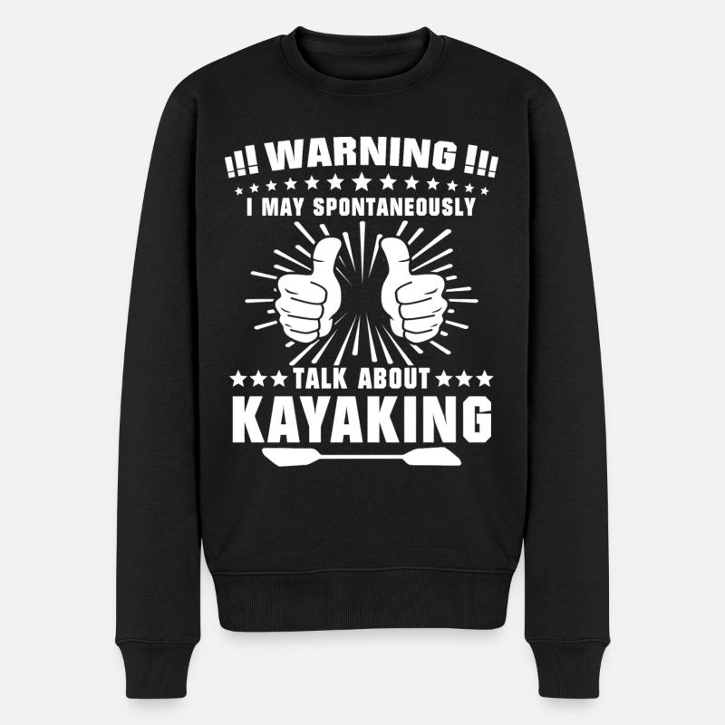 Kayak Kayaking - Männer Premium Bio Pullover - Schwarz