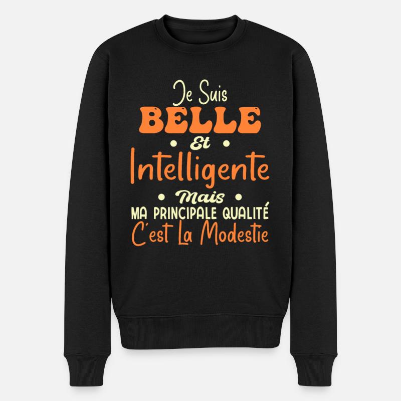 Belle Intelligente et Modeste - Pull Premium bio Homme - noir