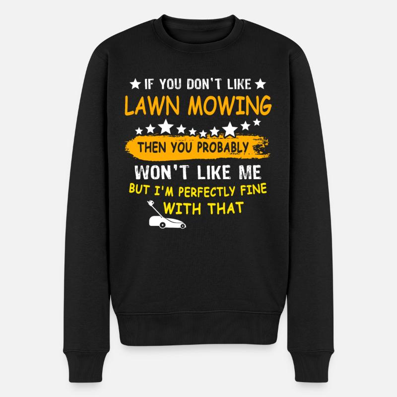 Rasenmäher - Männer Premium Bio Pullover - Schwarz