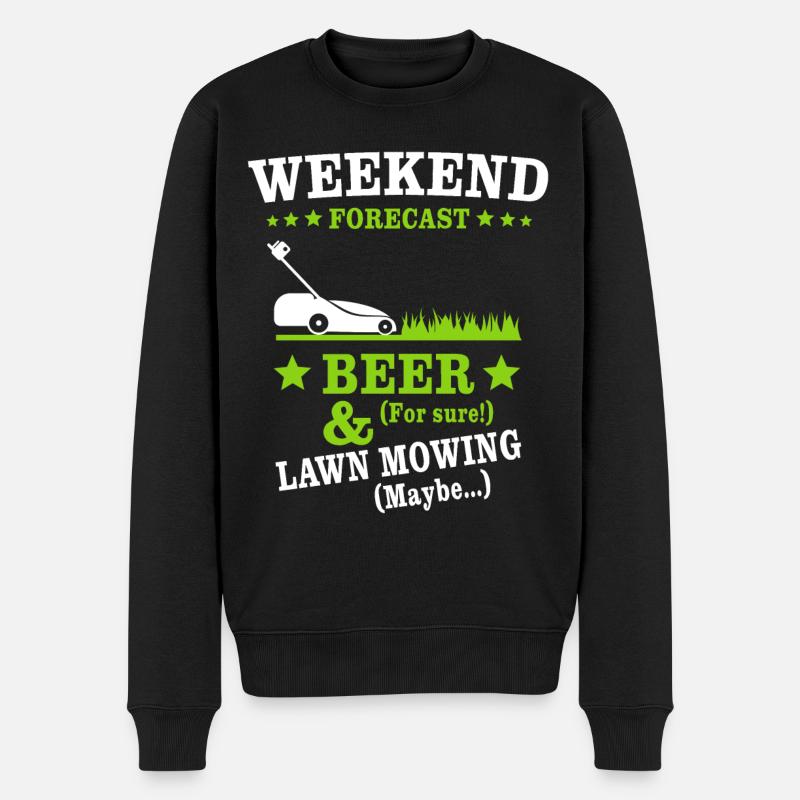 Rasen Mähen Bier - Männer Premium Bio Pullover - Schwarz