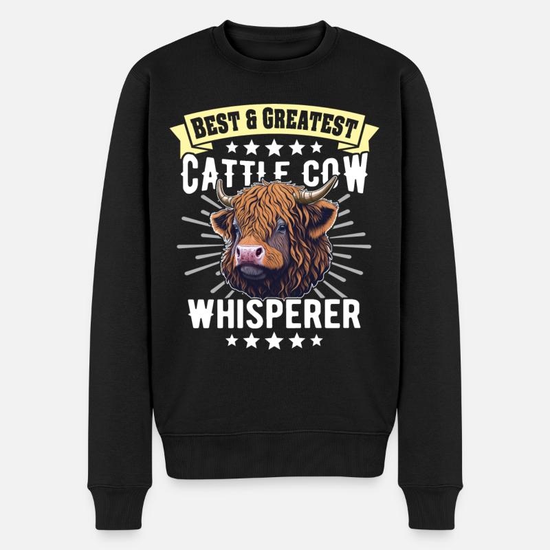 Highland cattle Cattle Cows - Men's Premium Organic Jumper - black