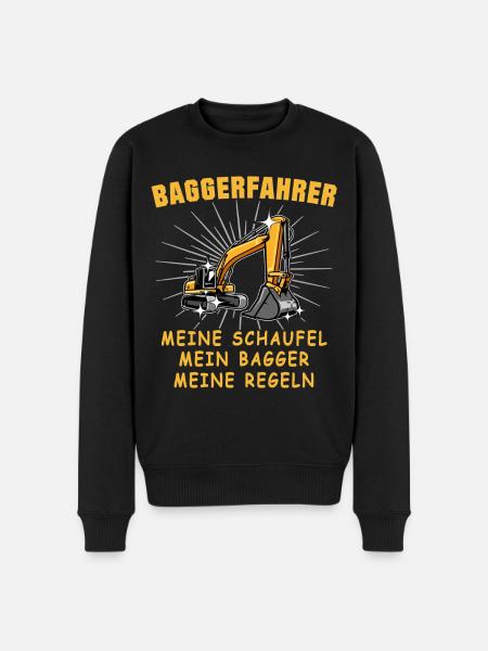 Bagger Baggerfahrer Baggern - Männer Premium Bio Pullover - Schwarz
