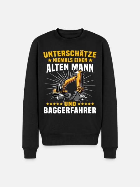 Bagger Baggerfahrer Baggern - Männer Premium Bio Pullover - Schwarz
