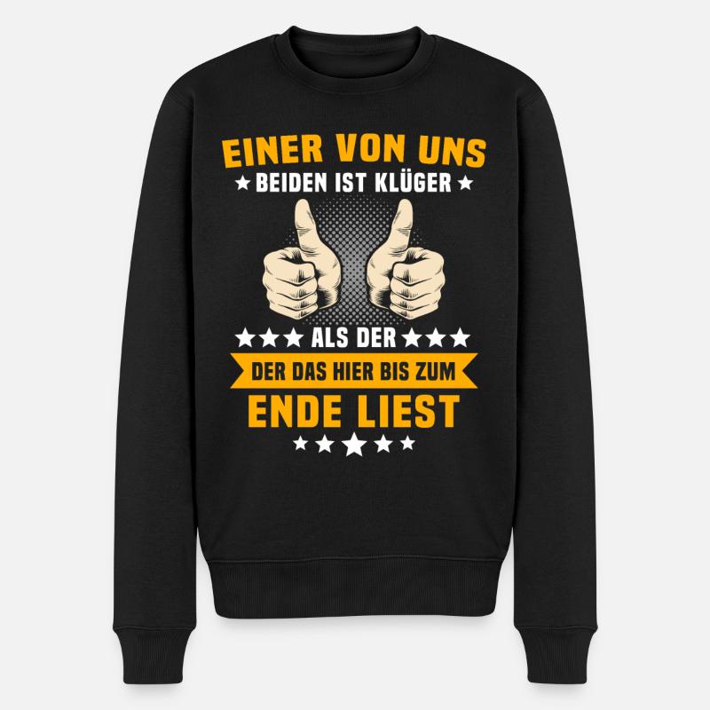 Lustige Sprüche - Männer Premium Bio Pullover - Schwarz