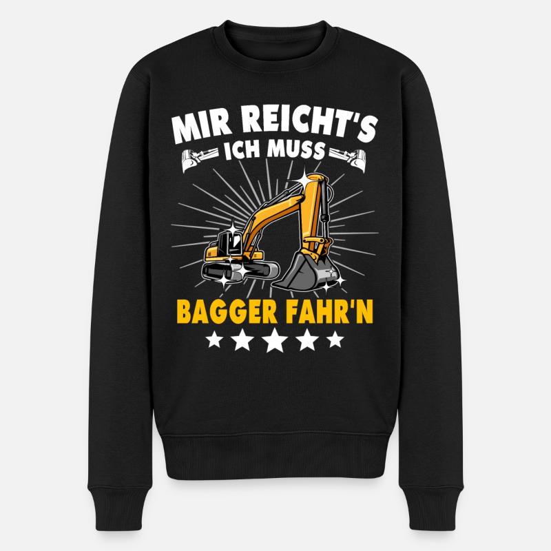 Bagger Baggerfahrer - Männer Premium Bio Pullover - Schwarz