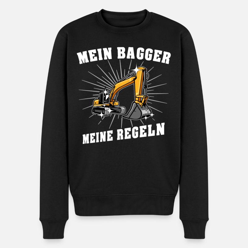 Bagger Baggerfahrer - Männer Premium Bio Pullover - Schwarz