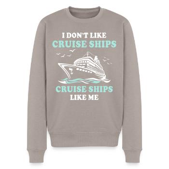 Kreuzfahrtschiff Kreuzfahrt - Männer Premium Bio Pullover - Taupe - Vorne - Nico (187cm)