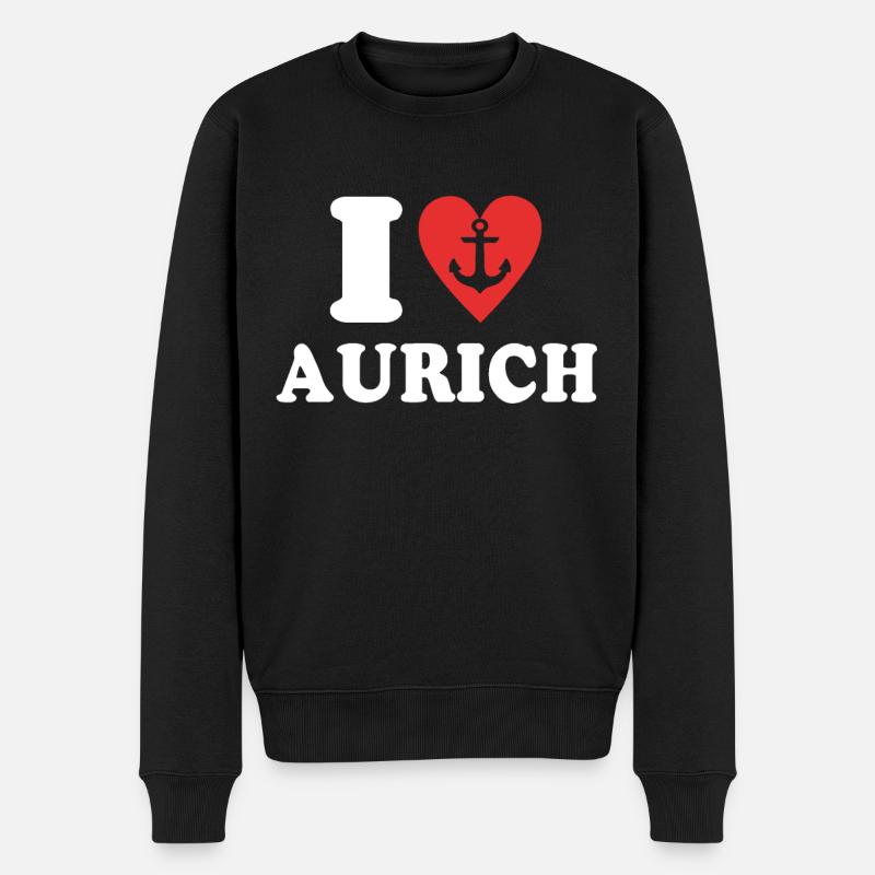 J’aime Aurich Liebe Auricher - Pull Premium bio Homme - noir