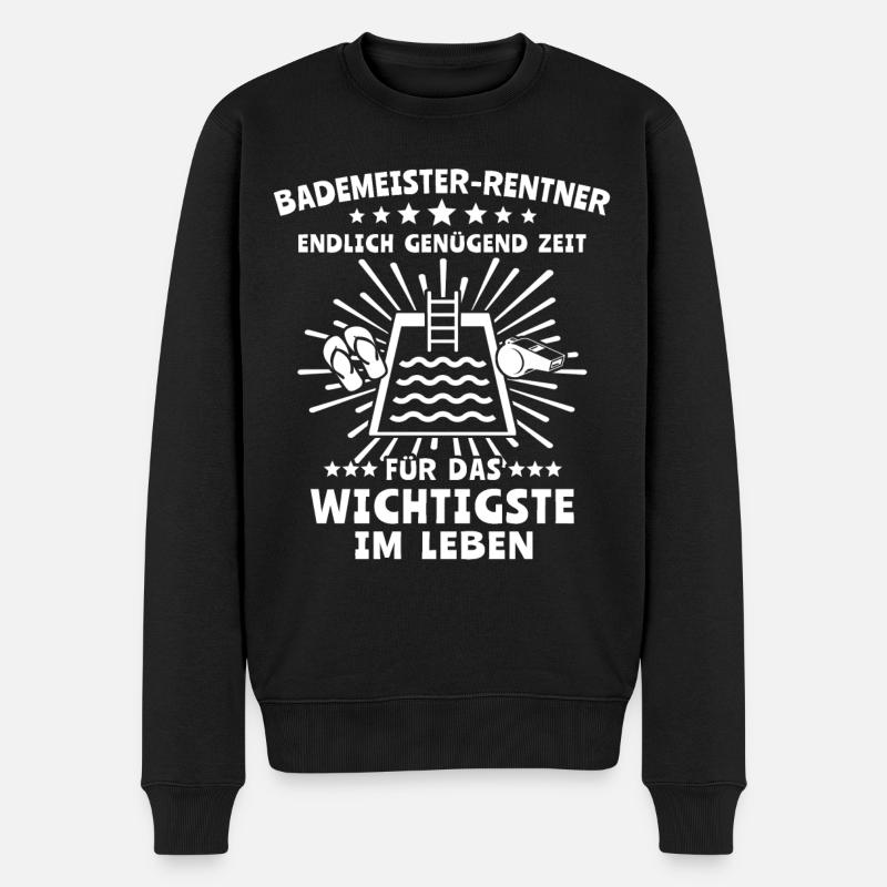 Schwimmmeister Bademeister - Männer Premium Bio Pullover - Schwarz