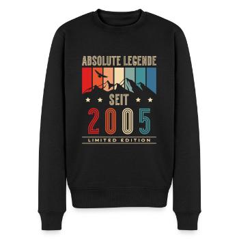 18er Geboren 2005 Jahrgang Vintage 18 Geburtstag - Männer Premium Bio Pullover - Schwarz - Vorne - Nico (187cm)