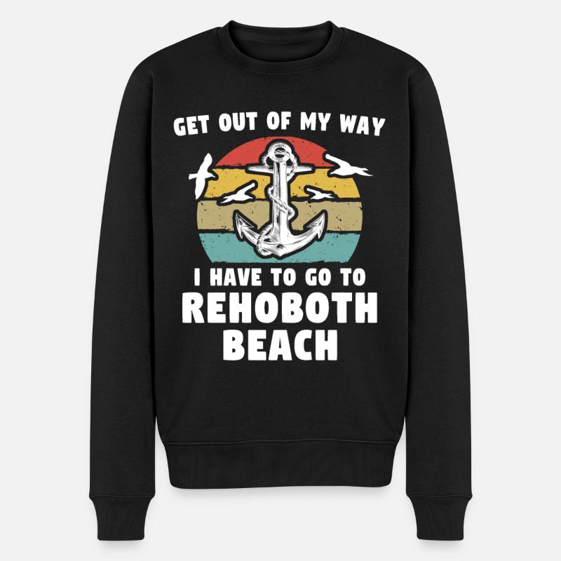 Plage de Rehoboth Delaware - Pull Premium bio Homme - noir