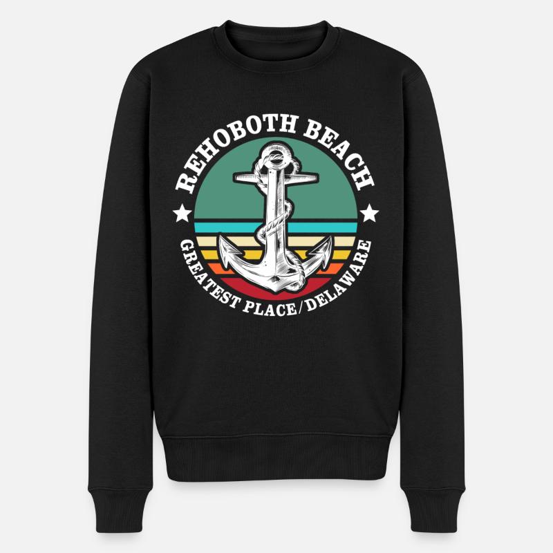 Plage de Rehoboth Delaware - Pull Premium bio Homme - noir