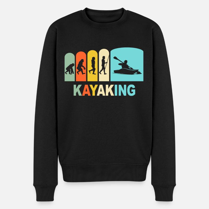 Kayak Evolution Kayaking - Männer Premium Bio Pullover - Schwarz