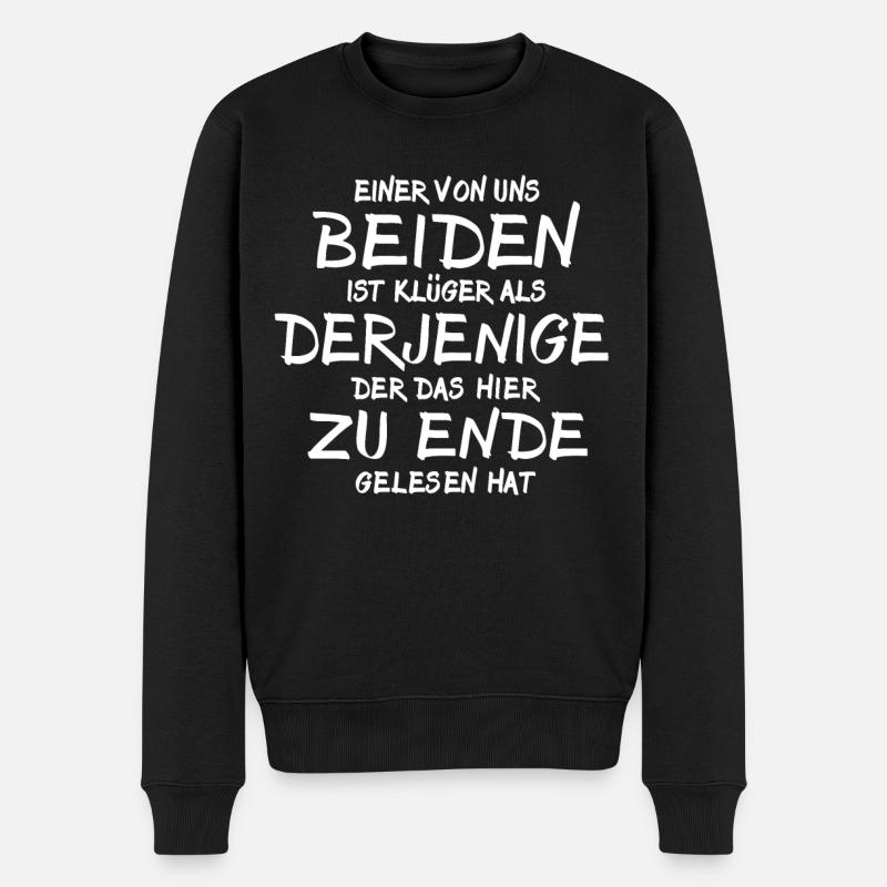 Einer von uns beiden ist Klüger Als Du - Männer Premium Bio Pullover - Schwarz