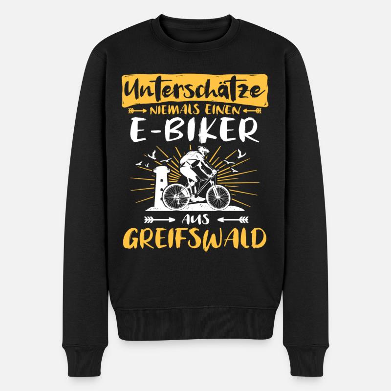 Ebike Greifswald Ebiking Greifswalder E-Biker - Männer Premium Bio Pullover - Schwarz