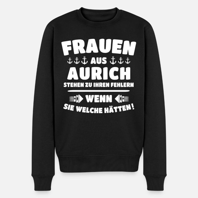 Aurich - Männer Premium Bio Pullover - Schwarz