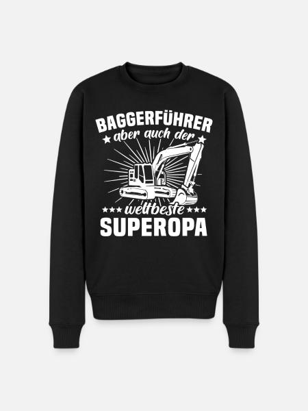 Baggerfuehrer Opa Baggert - Männer Premium Bio Pullover - Schwarz