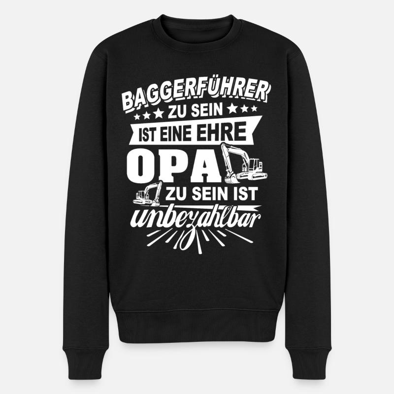 Baggerfuehrer Opa Baggerfahrer - Männer Premium Bio Pullover - Schwarz