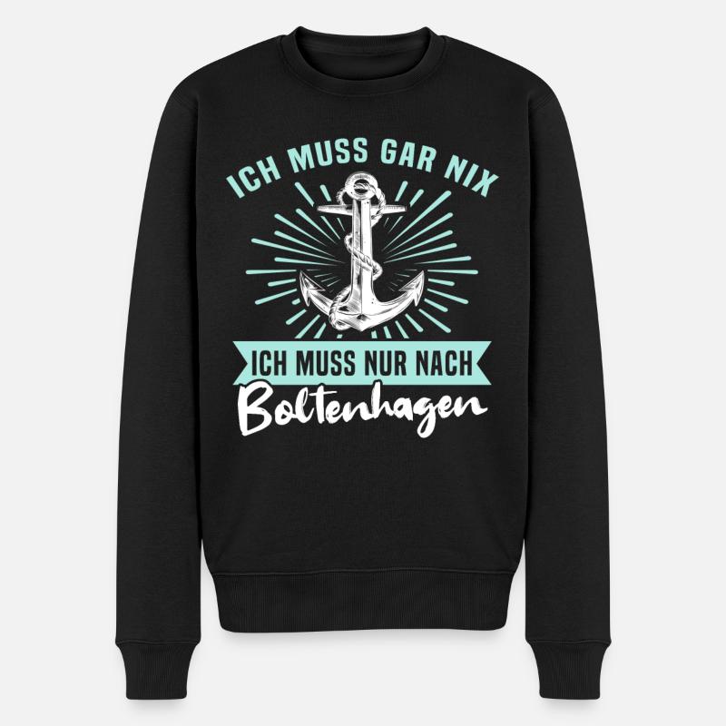 Boltenhagen Sprüche - Männer Premium Bio Pullover - Schwarz