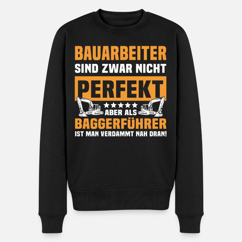 Baggerführer Bagger - Männer Premium Bio Pullover - Schwarz
