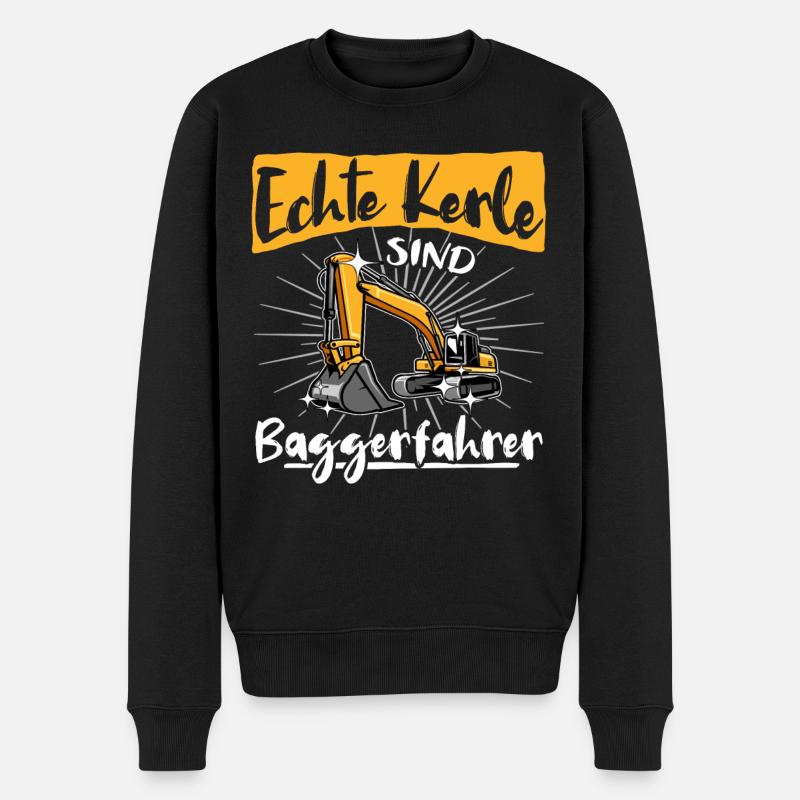 Baggerführer Baggern - Männer Premium Bio Pullover - Schwarz