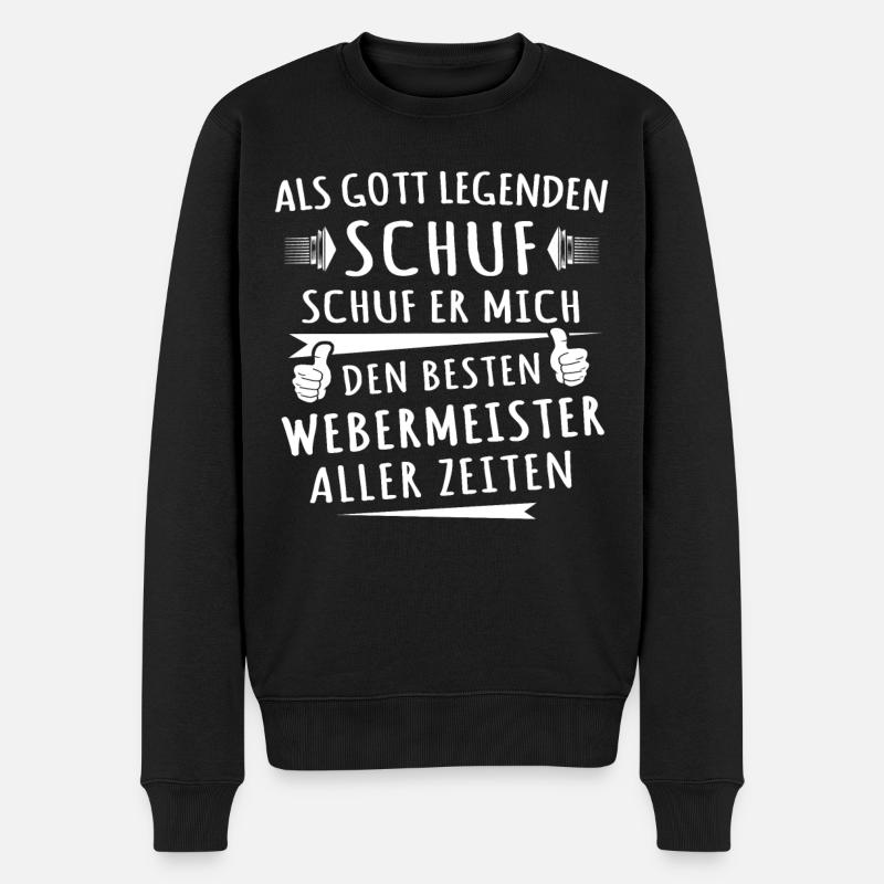 Webermeister Geschenkidee - Männer Premium Bio Pullover - Schwarz