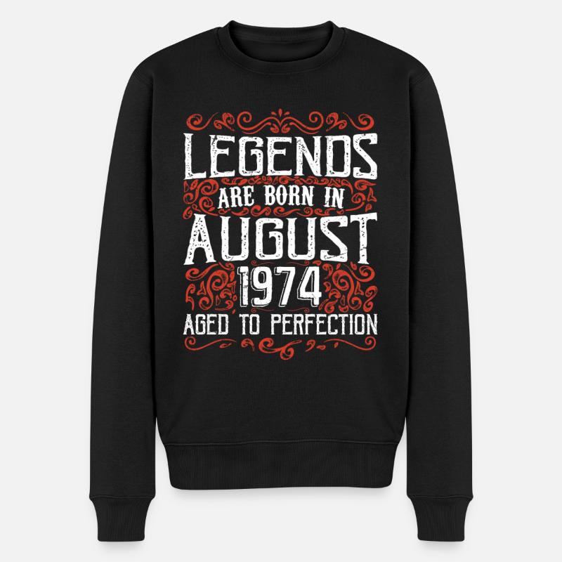 Août 1974 Anniversaire 1974 Légendes Août - Pull Premium bio Homme - noir