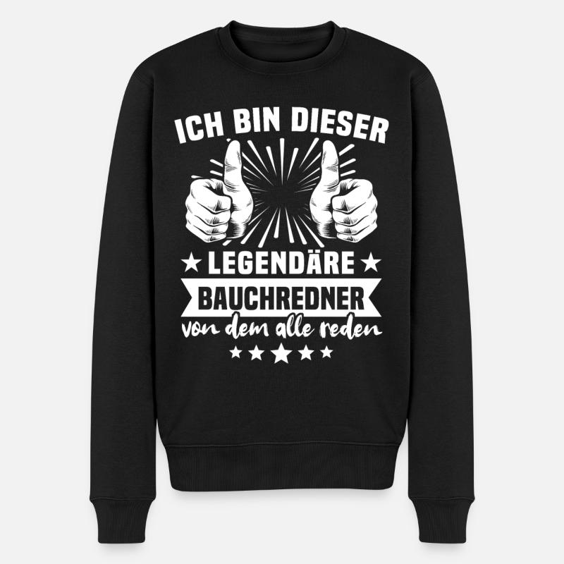 Bauchredner - Männer Premium Bio Pullover - Schwarz