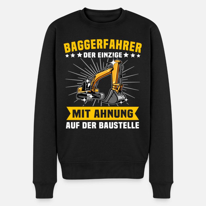 Baggerfuehrer Baggerfahrer - Männer Premium Bio Pullover - Schwarz