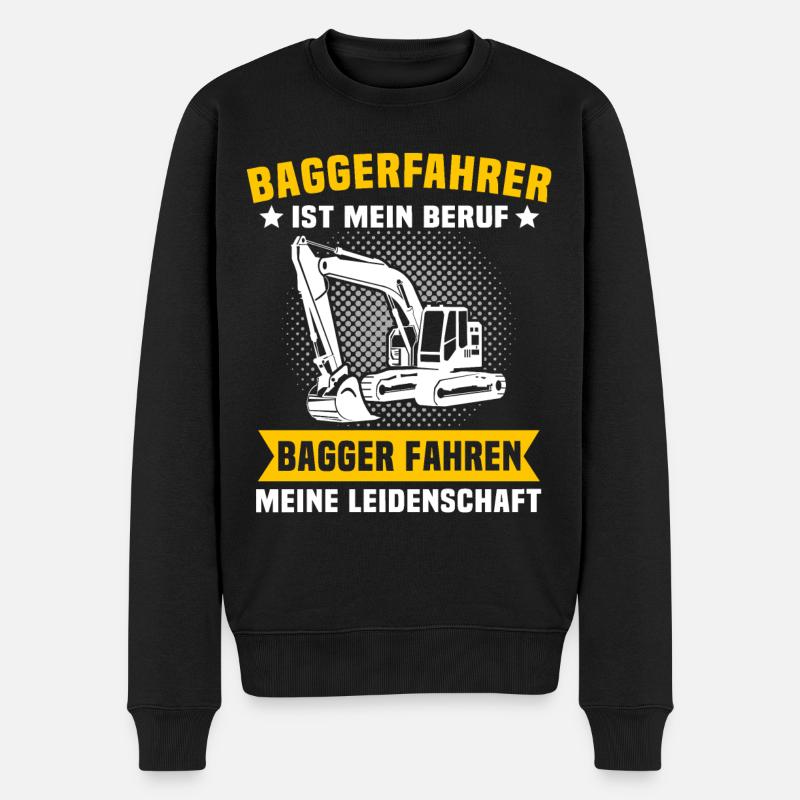 Baggerfuehrer Baggerfahrer - Männer Premium Bio Pullover - Schwarz