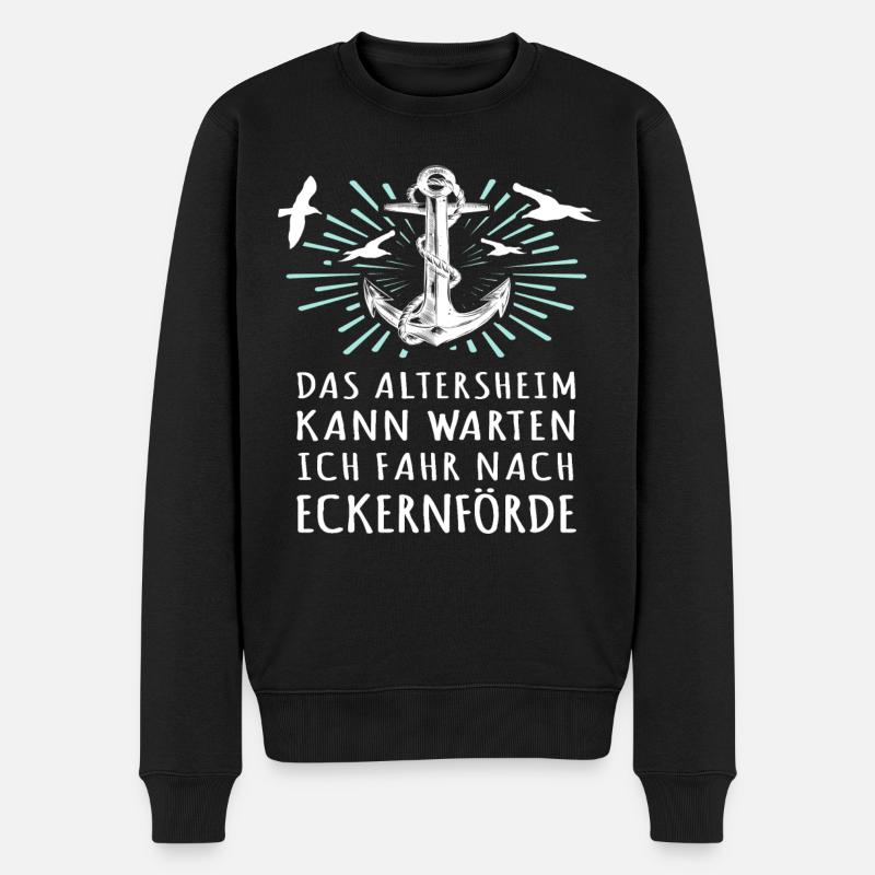 Eckernförde Sprüche Eckernförder Spruch - Männer Premium Bio Pullover - Schwarz