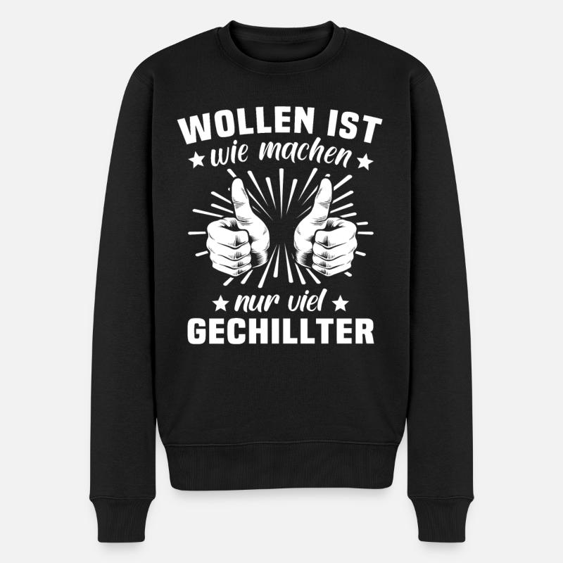 Machen Wollen - Männer Premium Bio Pullover - Schwarz
