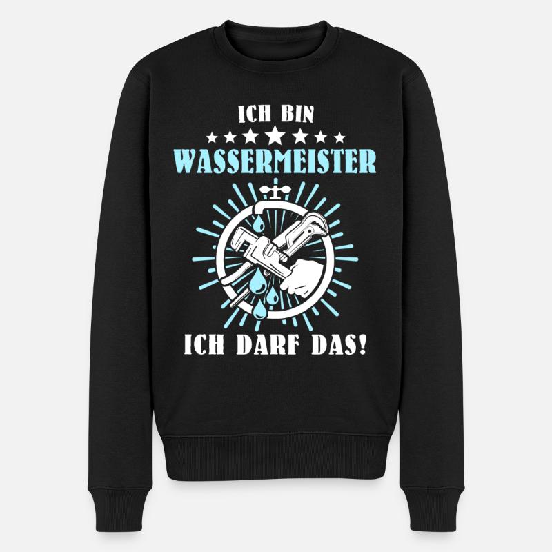 Wassermeister Wasserversorgungstechniker - Männer Premium Bio Pullover - Schwarz