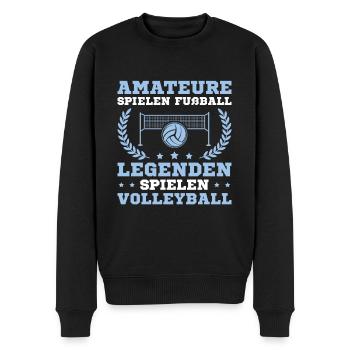 Volleyballer Legenden spielen Volleyball - Männer Premium Bio Pullover - Schwarz - Vorne - Nico (187cm)