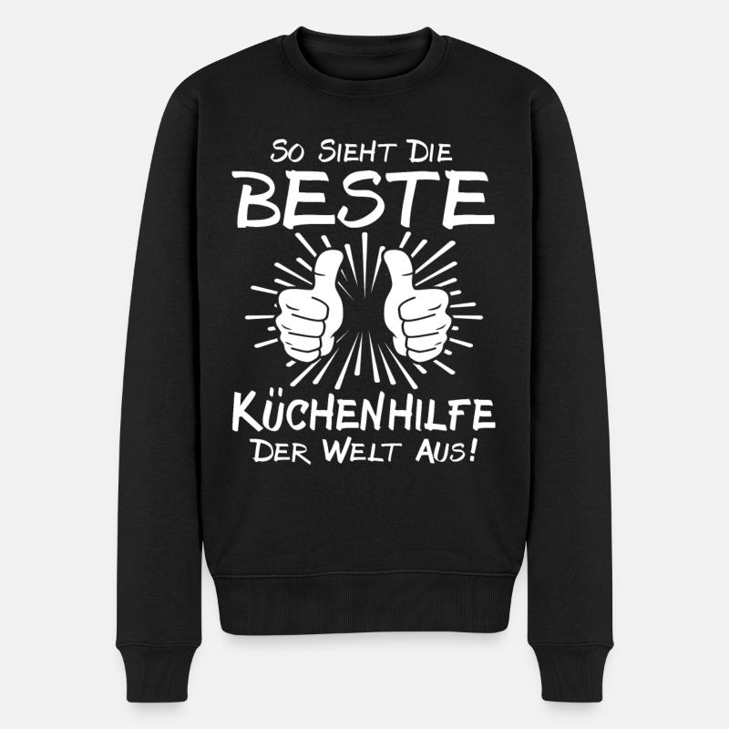 Bester Küchenhilfe - Männer Premium Bio Pullover - Schwarz