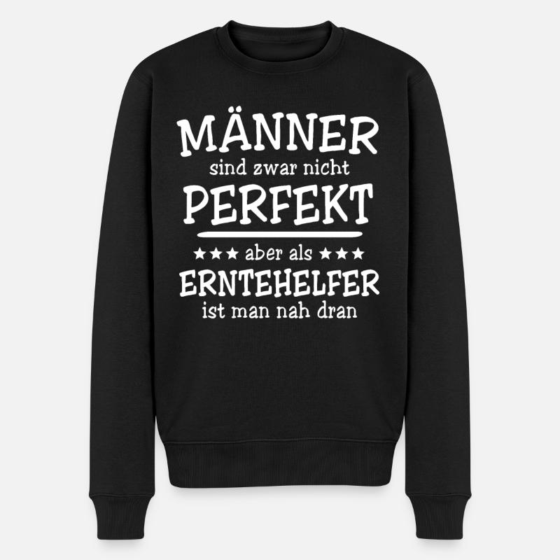 Erntehelfer Männer - Männer Premium Bio Pullover - Schwarz