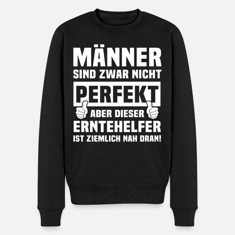Erntehelfer - Männer Premium Bio Pullover - Schwarz