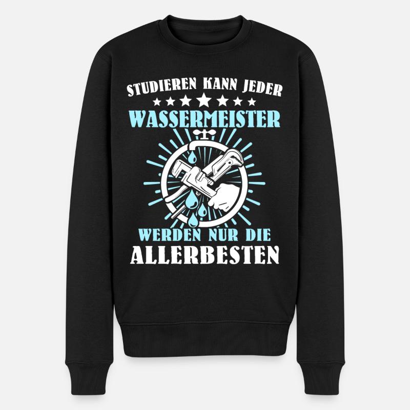 Wassermeister Beruf - Männer Premium Bio Pullover - Schwarz