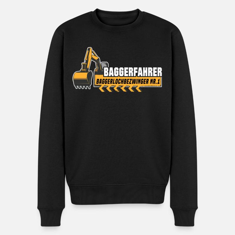 Baggerführer - Männer Premium Bio Pullover - Schwarz